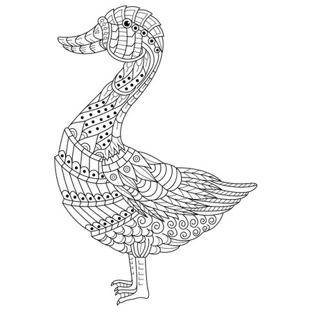 Hand drawn of goose in styleのイラスト素材