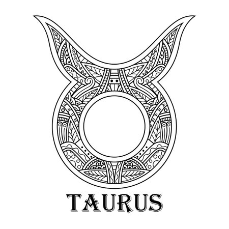 Hand drawn of Taurus in styleのイラスト素材