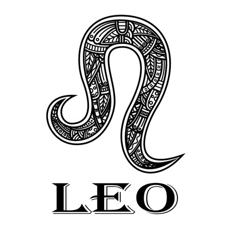 Hand drawn of leo in styleのイラスト素材