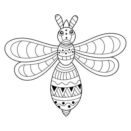 Hand drawn of bee in styleのイラスト素材