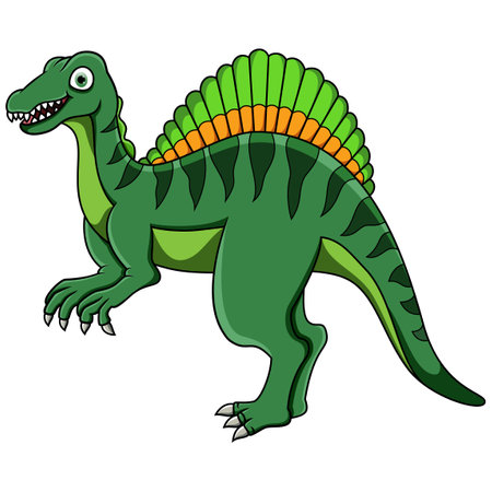 Cartoon Spinosaurus isolated on white backgroundのイラスト素材