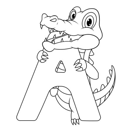 Illustration of A letter for Alligatorのイラスト素材