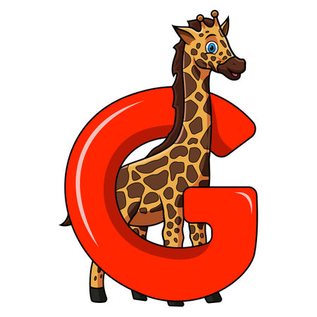 Illustration of G letter for Giraffeのイラスト素材