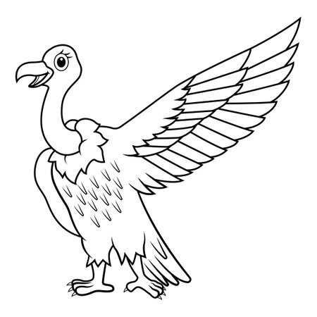 Illustration of vulture bird line artのイラスト素材