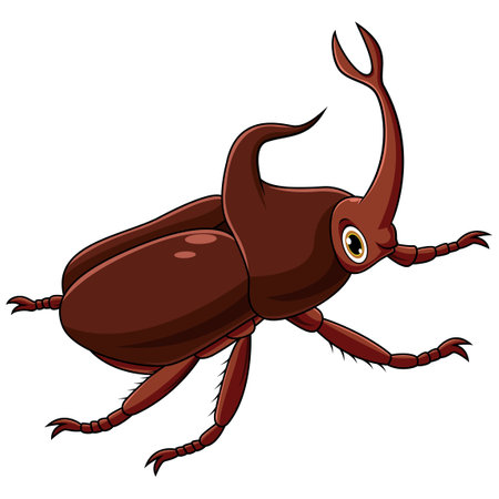 Stag beetle cartoon on white backgroundのイラスト素材