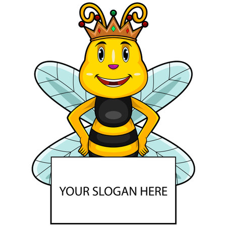 The king bee is standing in front of a white boardのイラスト素材