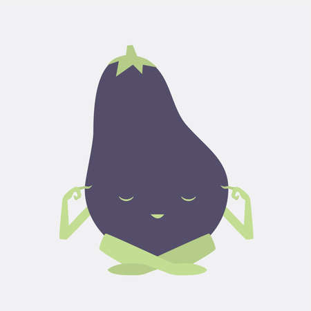 concetration eggplantのイラスト素材