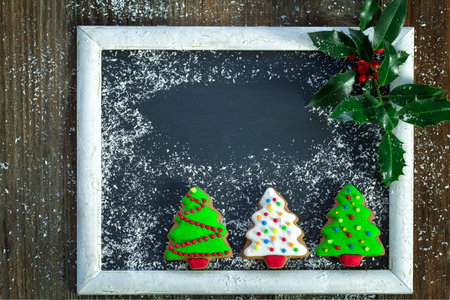 Christmas Decoration  with Christmas hollyの写真素材