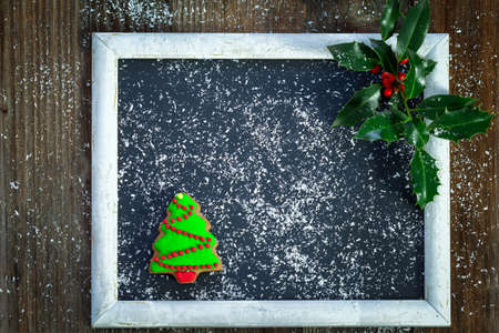 Christmas Decoration  with Christmas hollyの写真素材