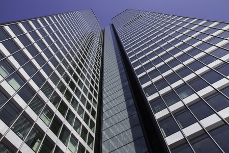 Frankfurt Skyscraper in the financial district, Hessen, Germany