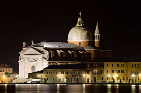 Chiesa del Redentore at night, Giudecca, Venice, Italyの写真素材