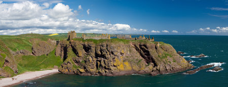Panorama of Dunnotar Castle, Stonehaven, Scotland