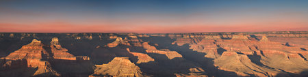 Panorama - Sunset at Hopi Point, Grand Canyon National Park, Arizona, USA