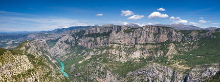 Panorama of the Verdon Canyon, Provence, Franceの写真素材