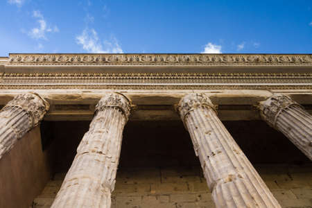 Colonnade of the temple of Hadrian, Rome, Italyの写真素材