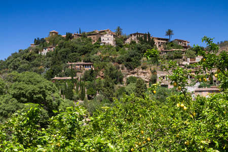 Hilltop village of Deia Mallorca Baleares Spainの写真素材