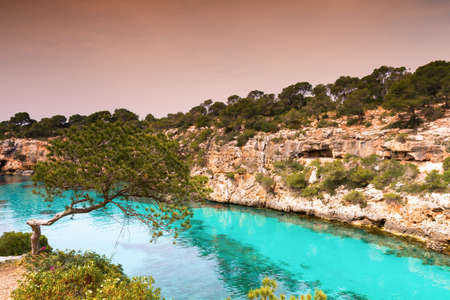 Turquiose waters of Cala Pi Mallorca Baleares Spainの写真素材