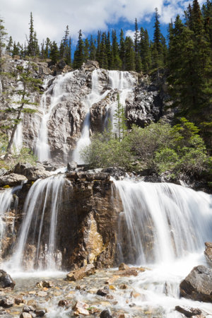 Tangle Falls, Icefields Parkway, Alberta. Canadaの写真素材