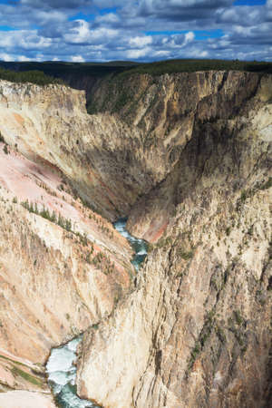 Yellowstone Canyon as seen from the Grand View lookout, Wyoming, USAの写真素材