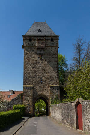 Medieval tower Obertor, Ortenberg, Wetterau, Hessen, Germayのeditorial素材