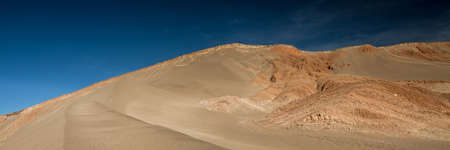 Panorama of a sand dune at Valle de la muerte, Atacama desert, Chileの写真素材