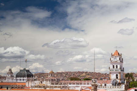 Cityscape of Sucre, Altiplano, Boliviaの写真素材