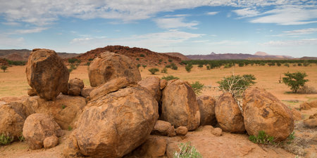 Beautiful rock formations at Damaraland, Namibia, Africaの写真素材