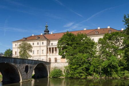 City castle of Weimar at the river Ilm, Thuringia, Germanyのeditorial素材