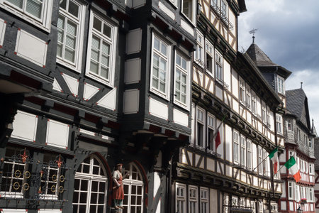 Medieval timberframe houses at the historic centre of Marburg, Hesse, Germany