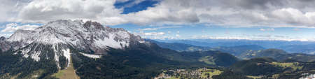 Panorama of the Latemar mountain range, South Tyrol, Italyの写真素材