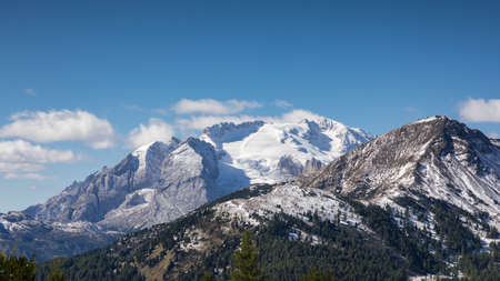 Mountain Range Marmolata, Dolomites, South Tyrol, Italyの写真素材