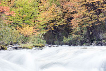 Beautiful waterfall at Los Glaciares National Park, Patagonia, Argentinaの写真素材