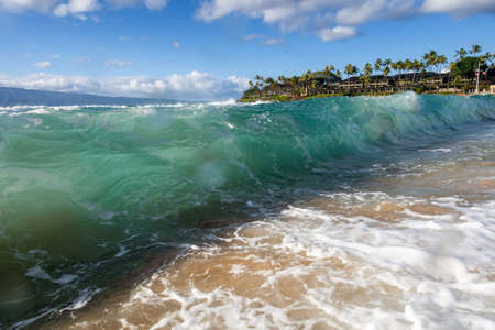 Waves at Napili Bay, Maui, Hawaii, United Statesの写真素材