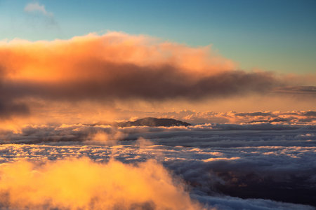 Sunset on top of the Halekala, Maui, Hawaii, United States