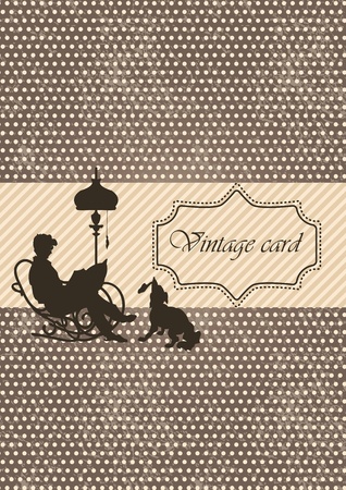 Vintage styled card with polka dot designのイラスト素材