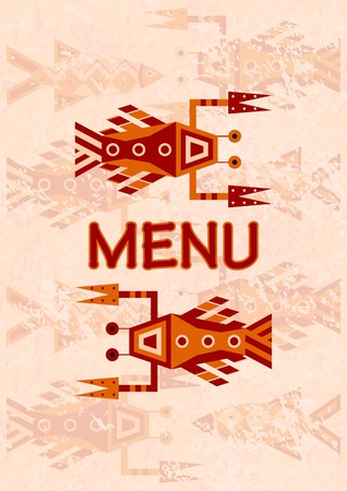 menu with seafoodのイラスト素材