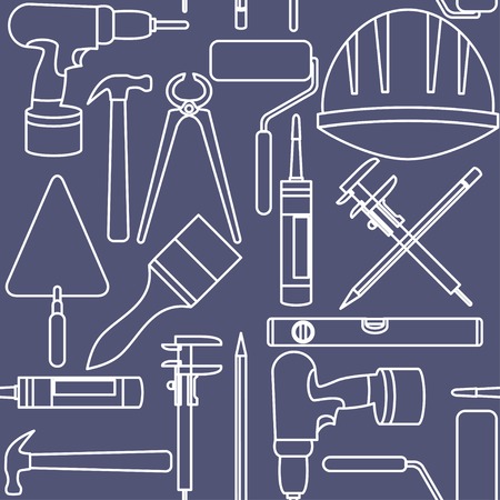 Flat design  Seamless pattern of graphic house repair iconsのイラスト素材