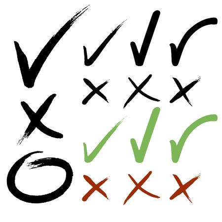 Hand drawn Check mark buttons Vector illustration Hand drawn Check mark buttons Vector illustration