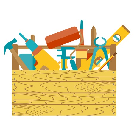 Repair and construction illustration with working tools iconsのイラスト素材