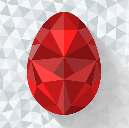 Flat design polygon of Easter egg illustration のイラスト素材