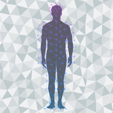Abstract model of man on poly backgroundのイラスト素材