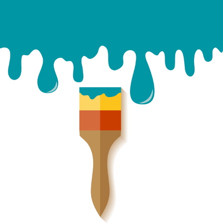 Flat design of Paint Brush Icon isolatedのイラスト素材
