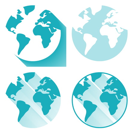 globe icon with long shadowのイラスト素材