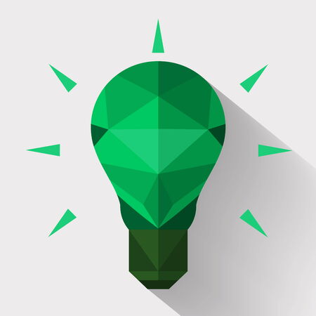 Flat design polygon Light bulbのイラスト素材
