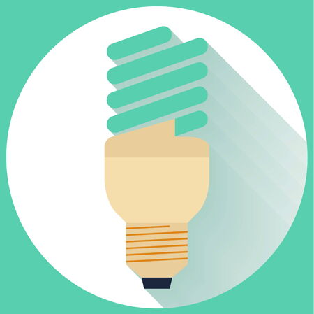 Flat Energy Saving bulb icon with long shadowのイラスト素材