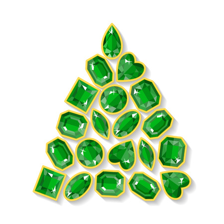 Christmas tree made of emeraldsのイラスト素材