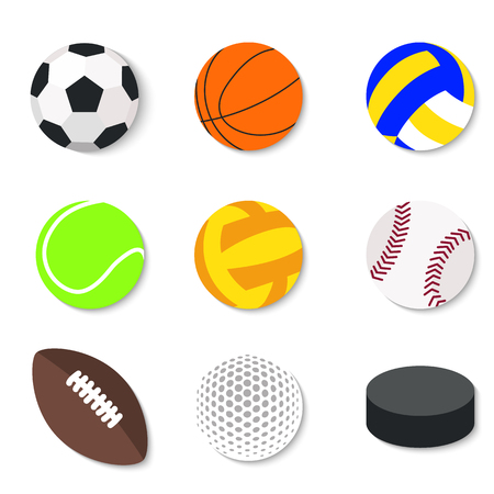 Set of flat design sport balls.のイラスト素材