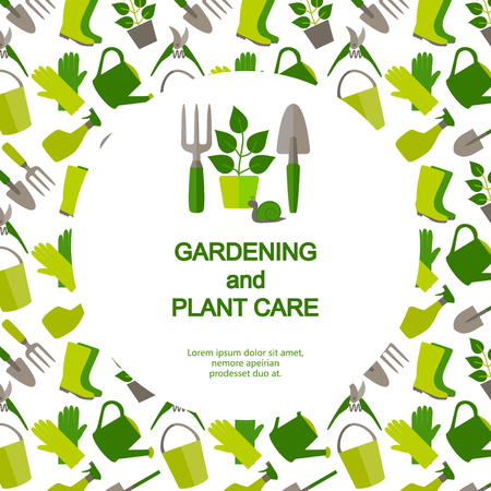 Flat design banner for gardening and plant care.のイラスト素材