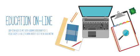 Flat design concept for online education. Concepts for web banners.のイラスト素材