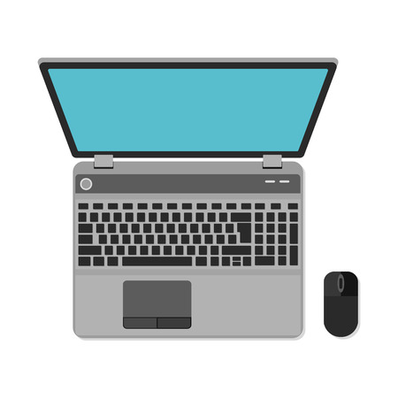 Flat design icon of laptop top view. Vector illustration. Mockup for website design, infographics, web and mobile services and apps.のイラスト素材